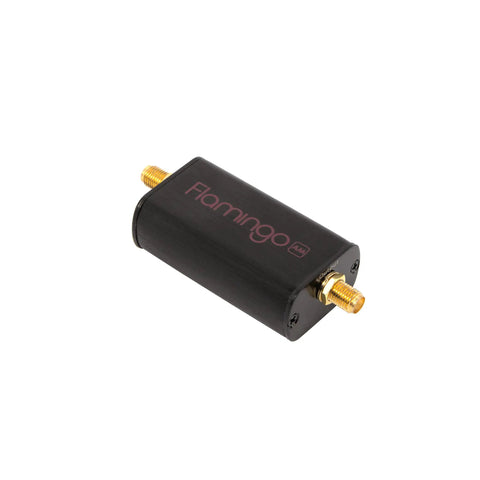 Cut Through Broadcast Noise With This Premium Am Bandstop Notch Filter Designed For Rtl Sdr Software Defined Radio Kits Blocking 300Khz To 1900Khz Dead Quiet With Sturdy Sma Links, black aluminum filter with gold SMA connectors.