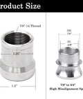 Street Hardened 7/8 Inch Heim Rod End Panhard Bar Kit Featuring Chromoly Joints showing misalignment spacers and size details.