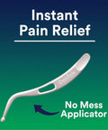No mess applicator for instant pain relief on gradient background.