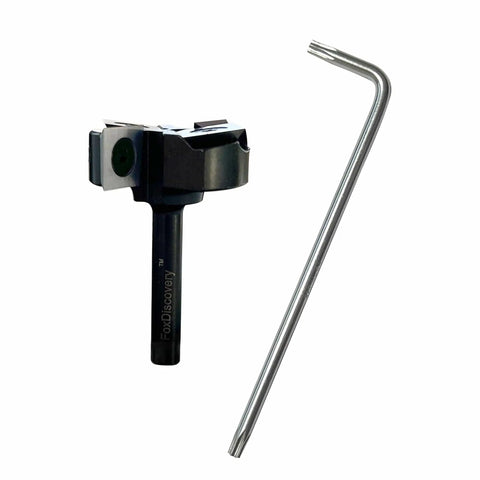 Spoilboard Surfacing Router Bit For CNC Woodworking, 1/4 Inch Shank, 1-3/8 Inch Cutting Diameter, 2 Plus 2 Insert Carbide Inserts