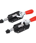 Push Pull Toggle Clamp Set With Rust Resistant Cast Iron 20mm Stroke Heavy Duty Woodworking Clamp For Jigs And Fixtures CNC Welding Includes Storage Box And Cover 2 Pack For Quick Setup Beefy Clamping Power.