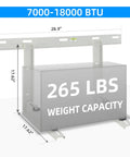 Top Shelf Heavy Duty Mini Split Wall Mount Bracket For Universal Ductless Air Conditioners with 265 lbs capacity, dimensions 28.9 x 17.62 inches.