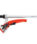 Quick Acting Hold Down Clamp For Woodworking Benches Sturdy Ratchet Press With Desktop Fixed Clip, alloy steel and zinc build