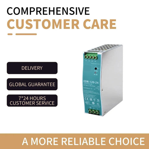 120W 24V Power Supply Built For Industrial Control Cabinets UL 508 Certified With Built In Short Circuit Protection Overload Overvoltage And Overtemperature For Reliable Automation Gear And Semiconductor Systems, DIN rail unit