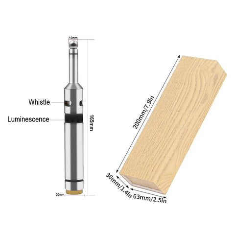 Photoelectric Edge Finder for Milling Machines, Stainless Steel Non Magnetic Centering Rod Detector with dimensions