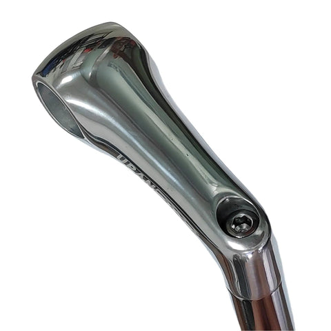 Gooseneck Bike Stem 25.4mm Handlebar Clamp 22.2mm Fork Tube 80mm Extension 220mm Length 30 Degree Rise Silver