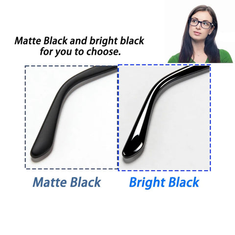 Killer TR90 Replacement Temples For Thick And Slim Frames, Durable Flexible Eyeglass Legs, Matte Black and Bright Black options.