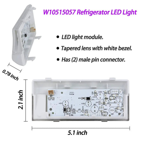 Freezer Light Replacement Bulb W10515057 Fits Wrs325fdam02 And 1064 1065 Series module dimensions and features