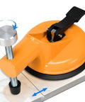 Heavy Duty Granite Marble Countertop Leveling Tool With Adjustable Height Setter For Seamless Stone Installation And Professional Seam Filling On Quartz Surfaces, orange ergonomic grip and height adjustment feature.