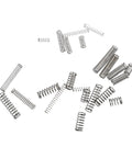 YobiLife 300 Pcs Assortment Kit Of Stainless Steel Compression Springs With 23 Various Sizes For Tough DIY Projects, Auto Repairs And Lawn Mower Fixes To Keep Stuff Tight And Working Smooth. stainless steel compression springs in mixed sizes on white