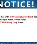 Notice for Front Brake Kit With Ceramic Rotors And Pads For Chrysler Town And Country Dodge Journey Grand Caravan Ram C V Routan.