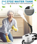 Hefty Handheld Steam Cleaner With Badass 2500 Watt Power And Snappy Fifteen Second Heat Up for cleaning carpets, featuring 37oz tank.