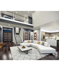 Modern living room with Six Inch Canless Ultra Thin LED Recessed Wafer Light Cranks Out 900 Lumens, ceiling installation view.