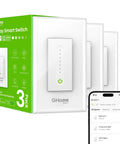 Single Pole Smart Dimmer Switch With Neutral Wire Required 2.4GHz WiFi Works With Alexa Google Home UL Certified White Four Pack