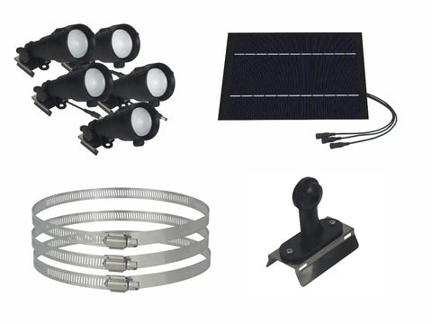 Lit 1000 Lumen Solar Flag Pole Light 5 In 1 Outdoor LED Dusk To Dawn Waterproof Fits 2 To 6 Inch Flag Pole Wide Coverage parts