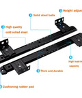 Heavy Duty Metal Drawer Slides 35cm Two Pack With Ball Bearing Runners Height Adjustable And Rust Resistant Smooth Quiet Glide 40kg Load Capacity Beefy Steel Drawer Rails For Kitchen Cabinets And Tool Chests, black steel rails
