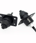 Volvo Hood Release Set 4 Piece Upper And Lower Latches Beefed Up Direct Replacement For VN VNL Trucks black components.