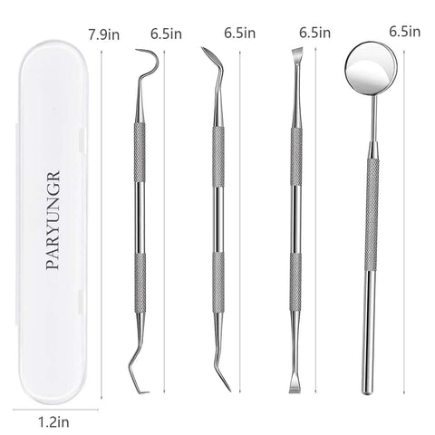 Pro At Home Dental Cleaning Kit With Stainless Steel Dental Pick And Tartar Remover for teeth scraping with storage box