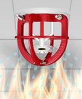 Sick Fire Sprinkler Head Guard Cover Metal Cage Protector Shell For Ceiling Mount Easy Hook Up visualizing protection for 3.34 inch nozzle.