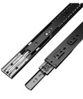 Hella Sturdy 2 Pack Metal Buffer Drawer Slides Featuring Smooth As Silk Glide Bottom Mounted Concealed Hardware For Super Clean Cabinet Upgrades And Absolute Zero Drama Install Days close-up view of steel 40cm tracks for undermount drawer glides