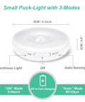 Three Pack Motion Sensor LED Lights Indoor Rechargeable Battery Powered Puck Lights Easy Stick On With 3M Adhesive 3-mode details