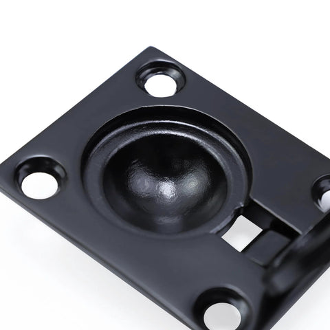 Flush Ring Pull Stainless Steel Boat Hatch Latch And Cabinet Flush Mount Lifting Ring Pull Handle Black Two Pack Includes Screws