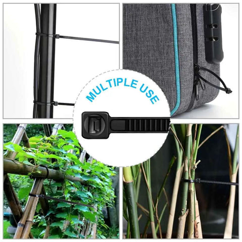 Heavy Duty Eight Inch Cable Zip Ties 100 Pack With Fifty Pound Tensile Strength, Premium Black Nylon Tie Wraps in use