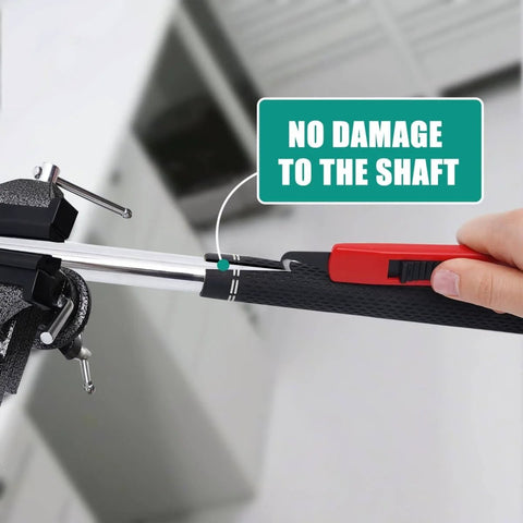 Using hook knife from All-In-One Golf Grip Removal And Regrip Kit With 360 Degree Swivel Table Vise, Pro-Grade Grip Vise Clamp for grip removal