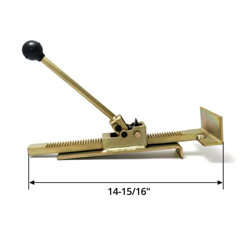 Pro Grade Flooring Jack For Hardwood Installations With Ratcheting Alignment Tool, fits 8 to 22 mm, 25 lb pressure, side view