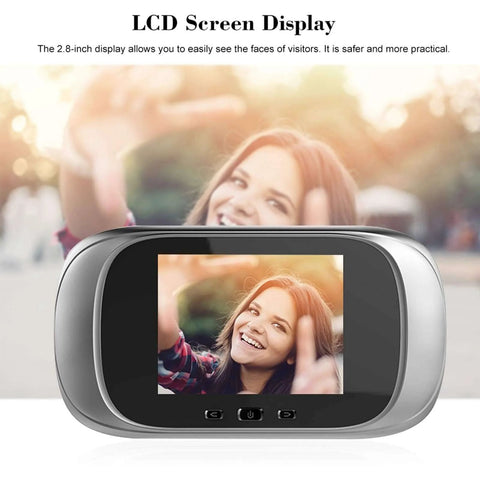2.8 Inch LCD Digital Door Viewer Peephole And Video Doorbell Kit screen showing a visitor's image with night vision capability.