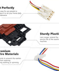 Heavy Duty Washing Machine Lid Lock Switch And Wiring Harness Kit For Straight Up Solid Replacement showing sturdy plastic construction.