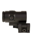 Side view of HD 3X Red Dot Sight Magnifier With Adjustable Height And Quick Release Flip Mount Model MAG C 2600001