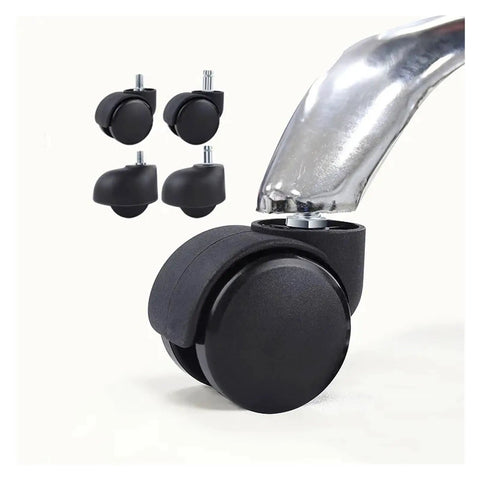 Five Pack Pro Grade Furniture Casters For Chairs And Desks, 360 Degree Swivel Wheel With Damping, Universal Stem Fit, Smooth Gliding