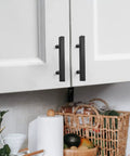 55 Pack Matte Black Cabinet Pulls 3 Inch Handles For Cabinets With Drill Mounting Template And 5 Inch Overall Length Built To Last Stainless Steel Kitchen Hardware For Easy Pulls And Sleek Modern Look on white kitchen cabinets