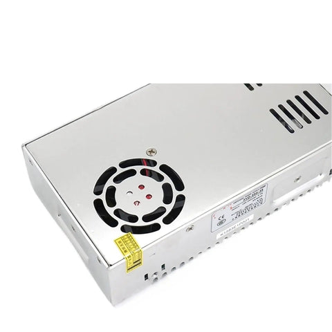 Heavy Duty Switching Power Supply Crushes 350 Watts At 36 Volts With 9 Point 7 Amps showing metal casing and ventilation for cooling.