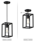 2 Pack 1 Light Adjustable Rustic Farmhouse Pendant Lights With 5.7 Inch Metal Cage Mini Pendant For Kitchen Island Cafe Bar Black Finish Dimmable Ceiling Lighting Bulb Not Included
