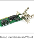 Flat Pin DIP IC Socket Adapter 32-Pin, 2.54mm Pitch on PCB board with connectors, showcasing dual-row arrangement for prototyping.