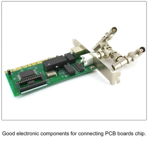 Flat Pin DIP IC Socket Adapter 32-Pin, 2.54mm Pitch on PCB board with connectors, showcasing dual-row arrangement for prototyping.