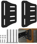 Heavy Duty Queen Bed Headboard Mounting Brackets Two Piece Steel Conversion Kit With Secure Fastening set with screws and bolts.