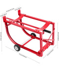 Heavy Duty Steel Drum Cradle For 55 Gallon Barrels With Retractable Lever And Rock Solid Build, detailed view with dimensions and design.