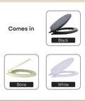 Top Shelf Soft Elongated Vinyl Toilet Seat In Crisp White With Thick Foam Fill Straight Up Comfy Easy Install For Fresh Bathroom Vibes Solid Build Guarantee in black, bone, and white color options.