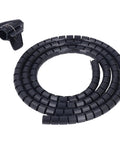 Flexible Black Spiral Cable Wrap For Cord Management 20mm Plastic Wire Sleeve tangle-free design with holder for organized cables.