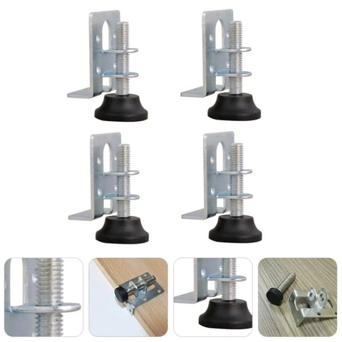 4 Pack Adjustable Furniture Leveling Feet With Carbon Steel Core And Nylon Caps for stability