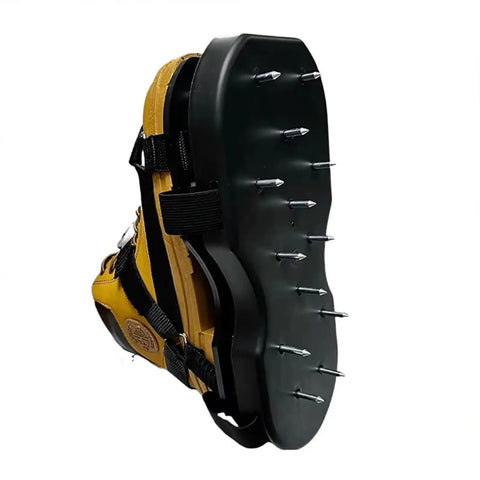 Double Layer Grass Aerator Shoes For Lawn Care With Adjustable Straps Spiked Sandals Gardening Tool For Soil Loosening