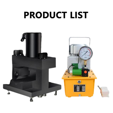 Heavy Duty 20 Ton Hydraulic Angle Cutter And Bender Machine With Dual Purpose Blade And No Sweat Electric Pump shown with components.