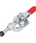 Heavy Duty Toggle Clamp With 88 Lbs Holding Power, Quick Release Push Pull Grip For Woodworking Jigs on stainless steel base.