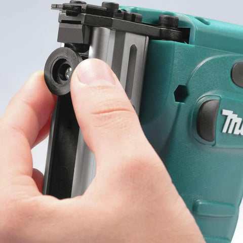 Adjusting easy depth control knob on 18V LXT Crown Stapler with see through magazine window and lightweight design
