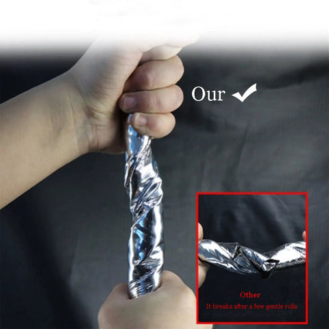 Self Healing Butyl Roofing Seal Tape With Reflective Aluminum Foil Backing For Waterproof Gutter Window And Shingle Jobs Heavy Duty Grip Tough As Nails Odorless, tested for durability in hand.