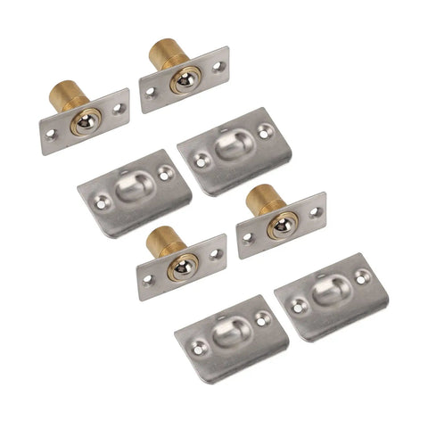 Adjustable Ball Catch Hardware For Cabinet Doors Solid Brass Latch Set With Strike Plates For Closets