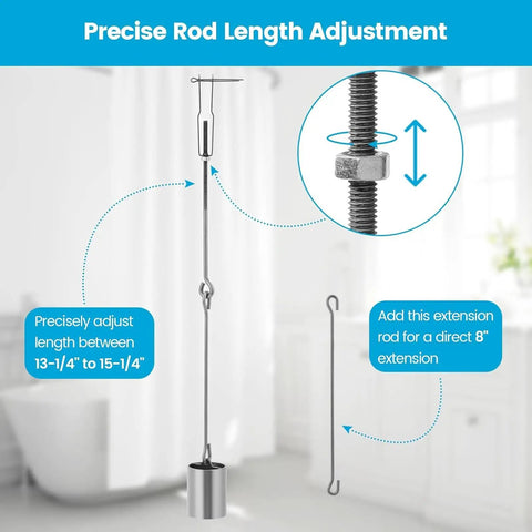 Fentency Stainless Steel Bath Tub Drain Replacement Set Drain Assembly Bath Tub Accessories for adjustable rod length with extension.